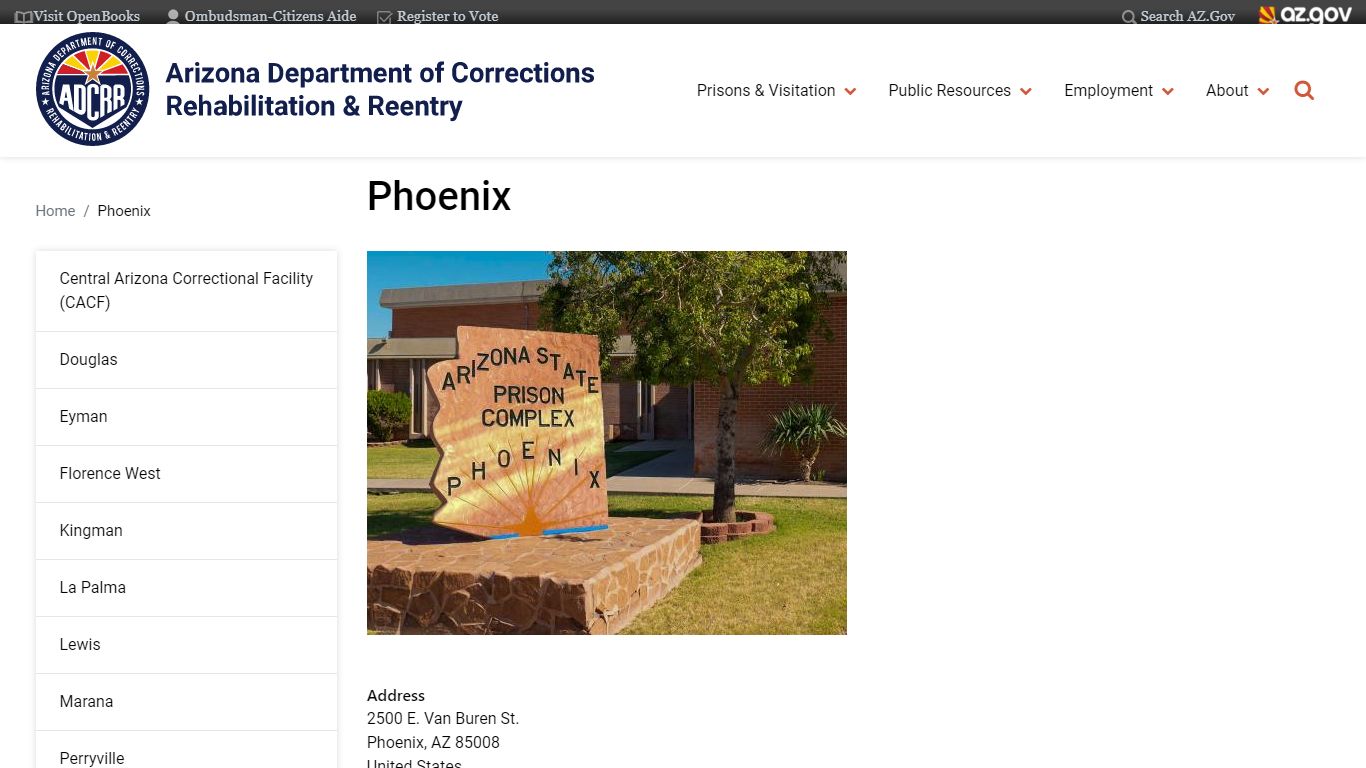 Phoenix | Arizona Department of Corrections, Rehabilitation & Reentry